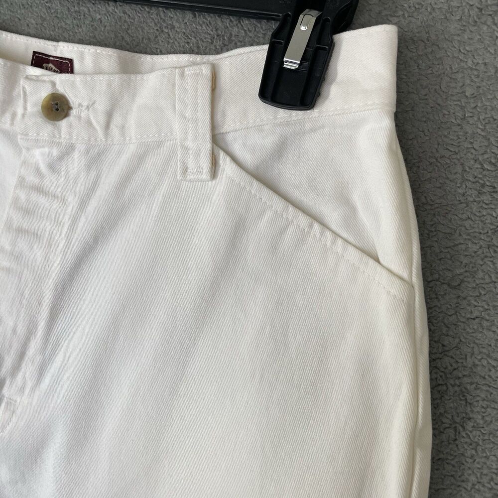 Riders Casuals White Denim Bermuda Shorts High Waist Cuffed Women's 10M Cotton - Picture 4 of 13